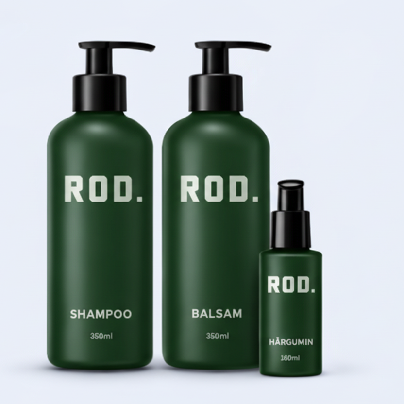 ROD 03 krøllet hår sæt med shampoo, balsam og hårolie